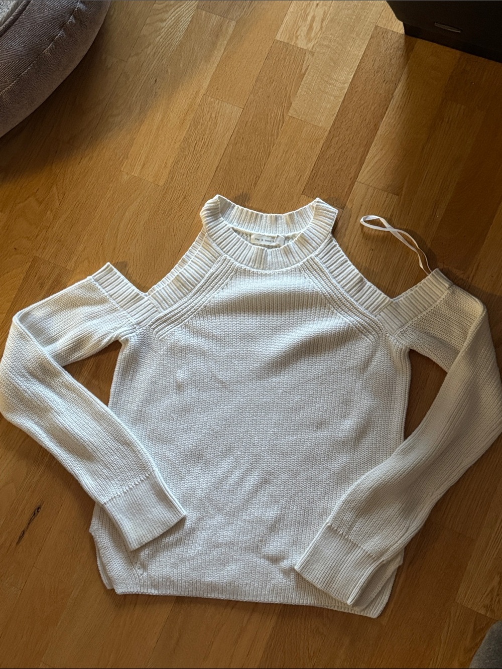 Rag and Bone Cold-Shoulder Knit Sweater - White